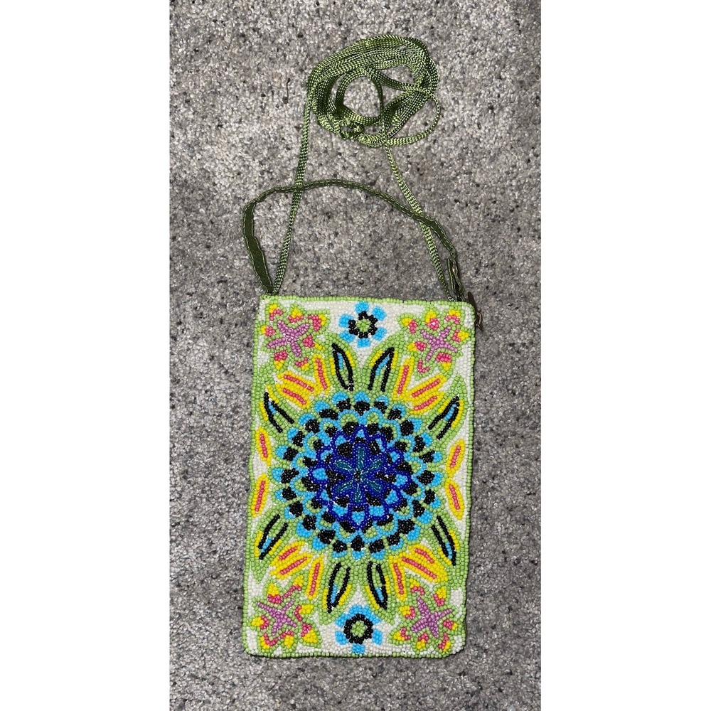Bamboo Trading Company Beaded "Club Bag" Wristlet/Crossbody Purse